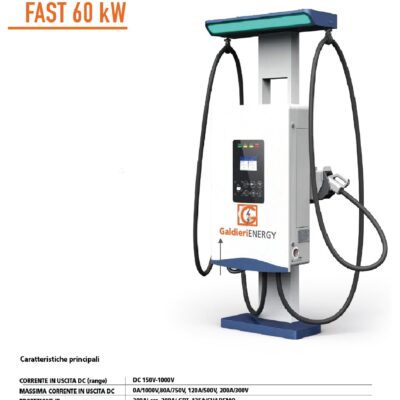 Colonnina Ricarica Fast Charge 60 kW 2 attacchi